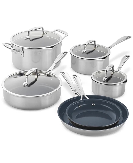 Набор посуды Zwilling Clad CFX 10 предметов, серебристый