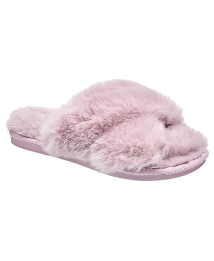 Женские меховые тапочки Nine West X-Band, пыльно-сиреневые