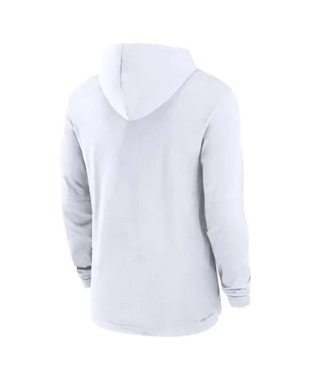 Мужская белая футболка с длинным рукавом Jordan Men's Michigan Wolverines Sideline Hoodie Performance white