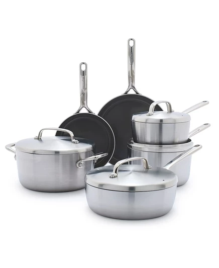 Набор посуды GreenPan GP5 10 пр., с керамикой, серый