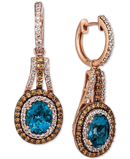 Женские серьги Le Vian, топаз и бриллианты, розовое золото
