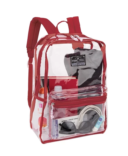 Рюкзак Outdoor Products Clear Pass прозрачный, красный, 42×31×14 см