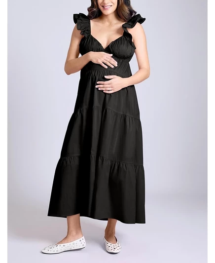 Женское платье для беременных Motherhood Maternity макси, черное