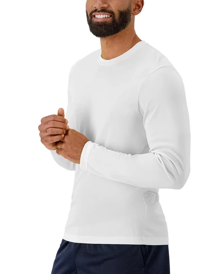 Мужской лонгслив Hanes Cool DRI Performance, 2 шт., белый