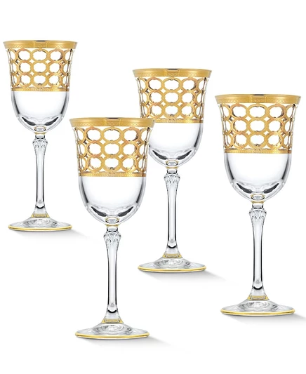 Набор бокалов для белого вина Lorren Home Trends Infinity Gold Ring, золотистые