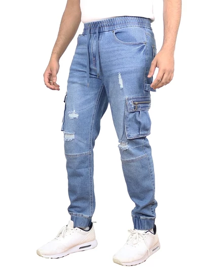Мужские карго-джоггеры Blue Ice slim-fit стрейч, синие