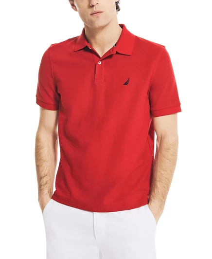 Мужское поло Nautica Classic-Fit Performance, красное