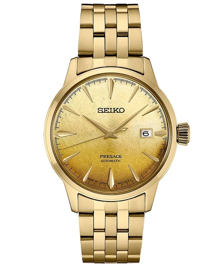 Мужские часы Seiko Presage Cocktail Time автомат, 41 мм, золотистые