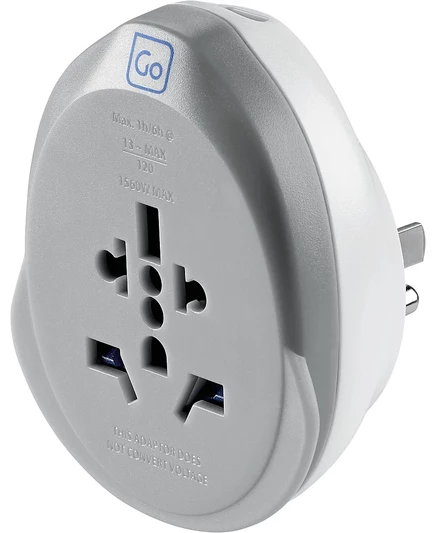 Сетевой адаптер Go Travel World USA USB-C 25W для путешествий, серый