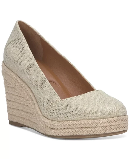  Женские туфли-лодочки Imula Espadrille на танкетке natural/platino metallic canvas
