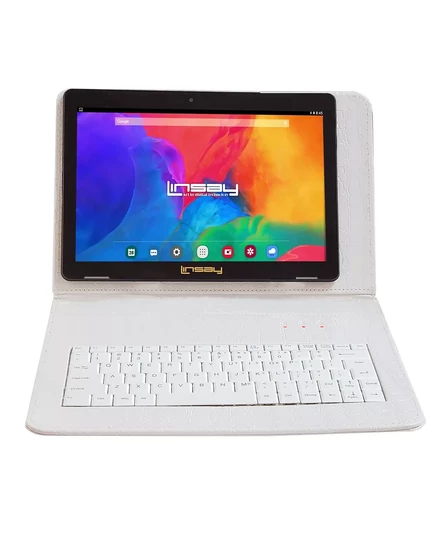  Новый 10,1-дюймовый планшет Octa Core объемом 128 ГБ в комплекте с эксклюзивной роскошной белой клавиатурой в стиле крокодиловой кожи Новейшей версии Android 14 white