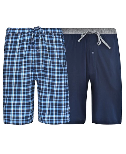 Мужские трикотажные джемы большого и высокого роста, 2 упаковки blue plaid/bright navy