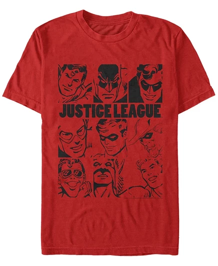 Мужская футболка с коротким рукавом Fifth Sun DC от Justice League Hero Box Up red