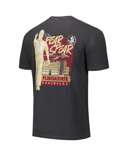 Изображение Одной мужской и женской черной футболки Florida State Seminoles Hyper Local Statue Stadium Nation от Image One black