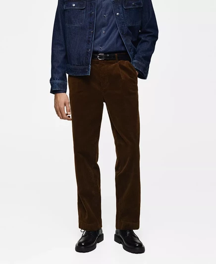 Мужские вельветовые брюки Mango  brown