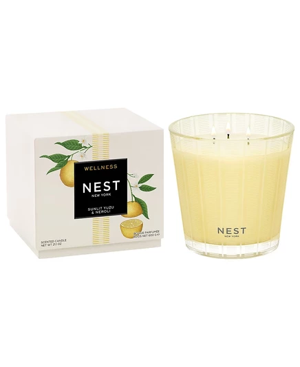Свеча NEST New York Sunlit с Юзу и нероли, 3 фитиля, 21,2 унции, белая
