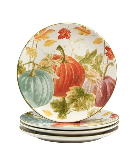 Набор обеденных тарелок Autumn Harvest, 4 шт., оранжевая