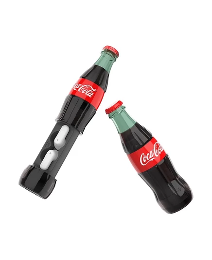 Беспроводные наушники Coca-Cola 2.0 с чехлом для зарядки в форме бутылки красного цвета