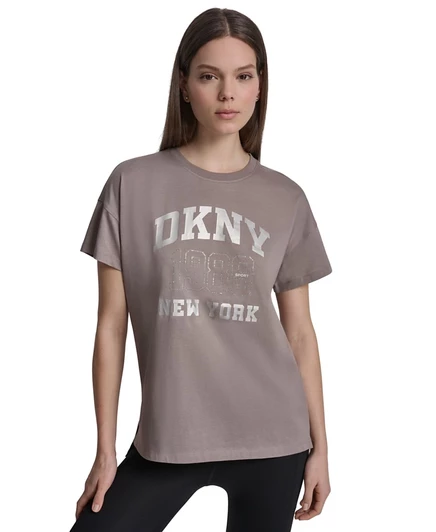 Женская футболка DKNY Sport NY 1989, бежевая
