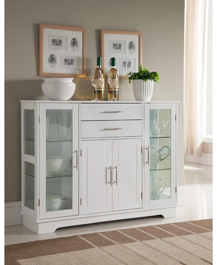 4-дверный буфет Kings Brand Furniture Santi, белый