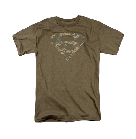 Футболка для взрослых с коротким рукавом Superman Mens Army Camo Shield green