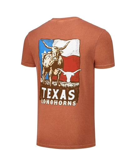 Изображение Одной оранжевой футболки Texas Longhorns Hyper Local с флагом Лонгхорнов Texas Orange для мужчин и женщин orange