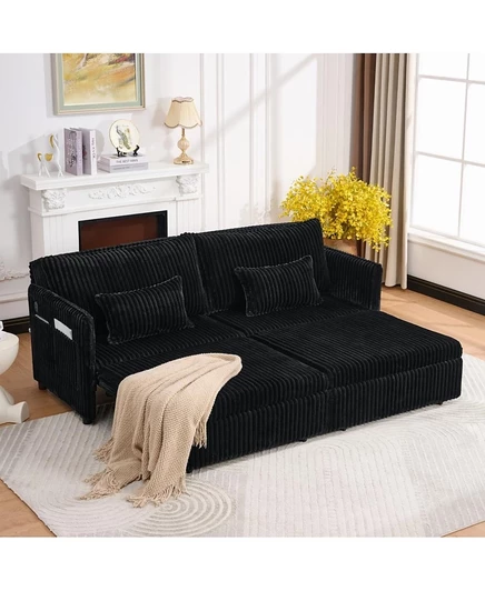 Раскладной диван-кровать Streamdale Furniture 73" с USB-портами черный