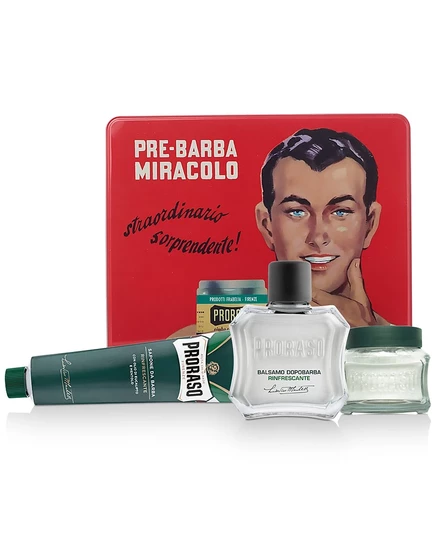 Подарочный набор Proraso Vintage Gino Tin из 4 предметов - Освежающая формула без цвета