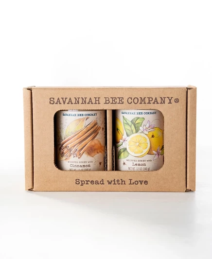 Подарочный набор Savannah Bee Company из взбитого меда с корицей и лимоном, 2×340 г