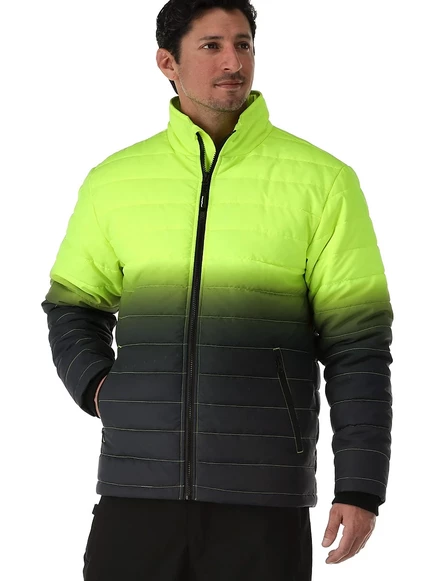 Мужская стеганая куртка RefrigiWear с повышенной видимостью, зеленая