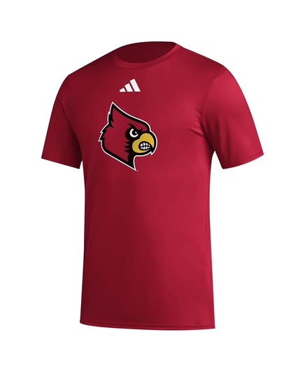 Мужская красная футболка Adidas с логотипом Louisville Cardinals Primary Locker для подготовки к игре AEROREADY red