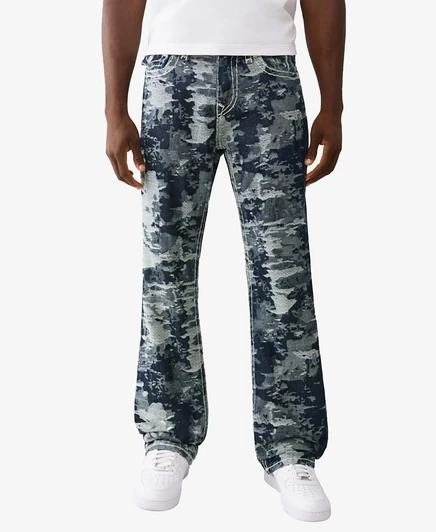 Мужские джинсы True Religion Super-T Flap жаккардовые, синие