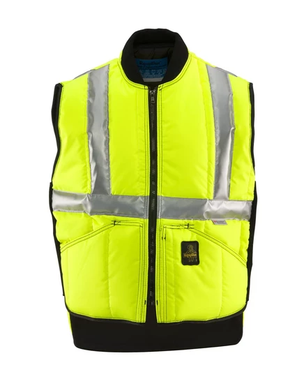 Мужской жилет HiVis Iron-Tuff от RefrigiWear - Защита от экстремального холода, высокая видимость, водоотталкивающая, прочная рабочая одежда lime