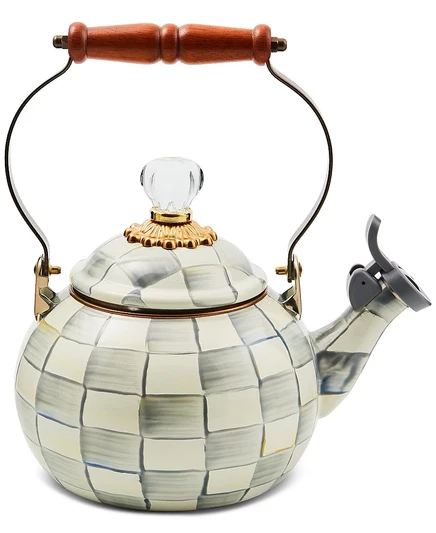 Чайник MacKenzie-Childs Sterling Check со свистком, 1,9 л