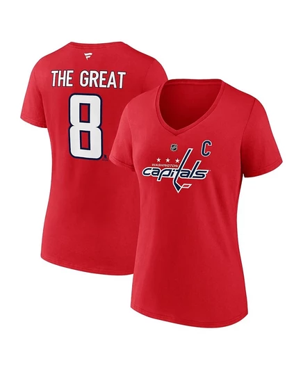 Женская футболка Fanatics Alexander Ovechkin Washington Capitals, красная