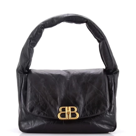 Женская сумка Pre-Owned Balenciaga Monaco Sling, кожа, черная