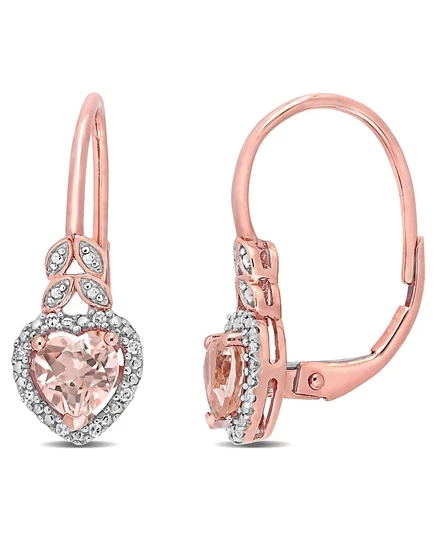 Серьги Macy's с морганитом и бриллиантами, розовое золото