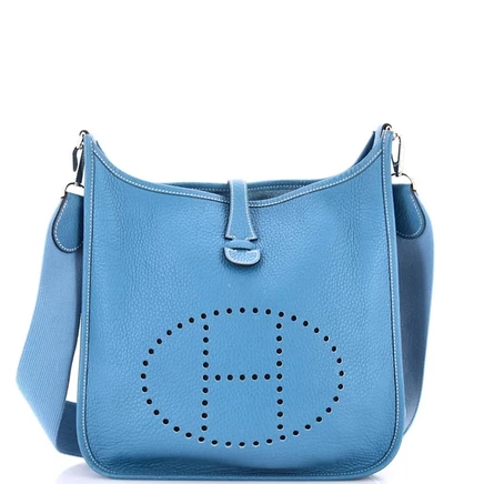 Женская сумка Hermès Evelyne PM Gen II Clemence, синяя