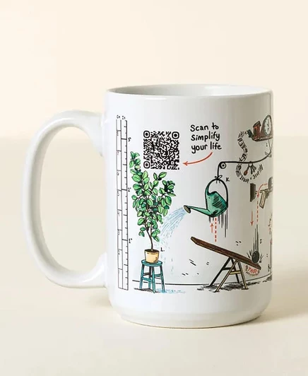 Интерактивная QR-кружка Uncommon Goods Daily Life Hack, белая, 15 унций