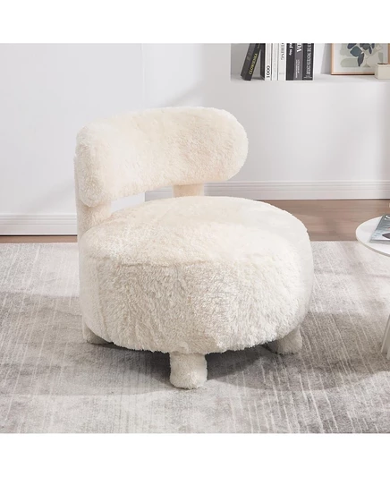 Стул с акцентом из меховой ткани Streamdale Furniture белый