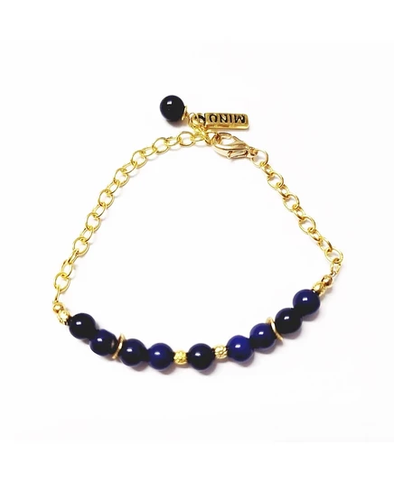 Женский браслет minu jewels с лазуритом, золотистый