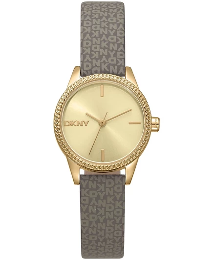 Женские часы DKNY с миланским кварцем на светло-коричневом полиуретановом ремешке диаметром 26 мм, коричнево-бежевый