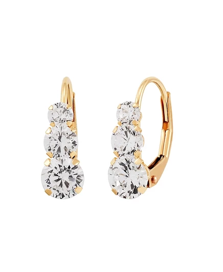 Женские серьги Macy's 14k с белыми фианитами, золотистые