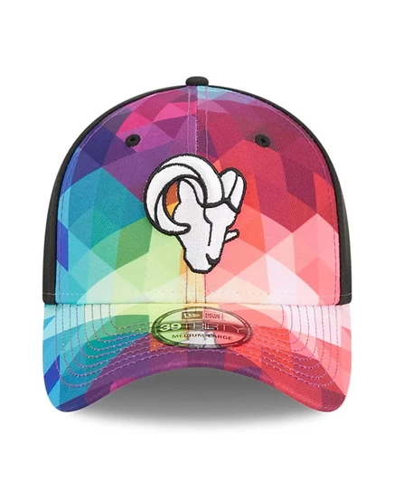Мужская и женская бейсболка New Era, многоцветная, черная, Los Angeles Rams 2023 NFL Crucial Catch 39 THIRTY Flex multicolor, black