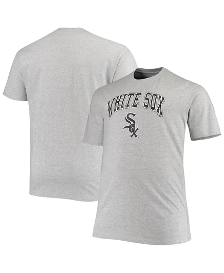 Мужская футболка Fanatics Heathered Grey Chicago White Sox Big and Tall для средней школы heathered gray