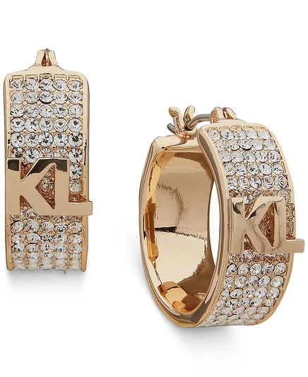 Женские серьги-кольца Karl Lagerfeld Paris с кристаллами, слоновая кость