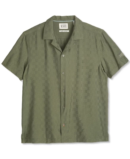 Мужская рубашка с воротником в клетку SCOTCH & SODA от Dobby зеленого цвета