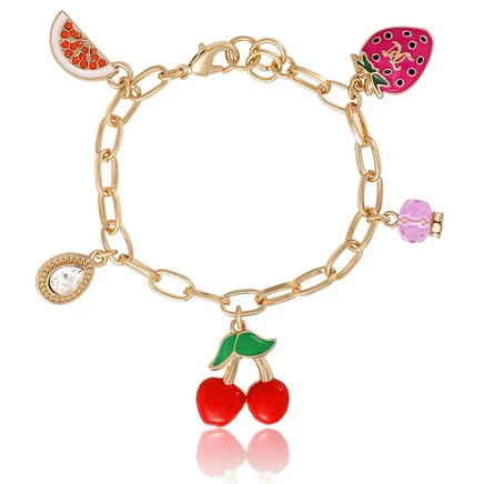 Браслет Juicy Couture с фруктовыми подвесками, золотистый
