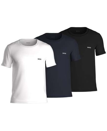 Мужские классические хлопковые футболки с логотипом Hugo Boss из 3-х упаковок multi