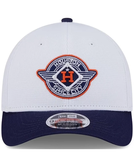 Мужская шляпа New Era, белая / темно-синяя, Houston Astros 2025 City Connect, для тренировки по бейсболке, регулируемая на 9 футов и 4 дюйма. white, navy